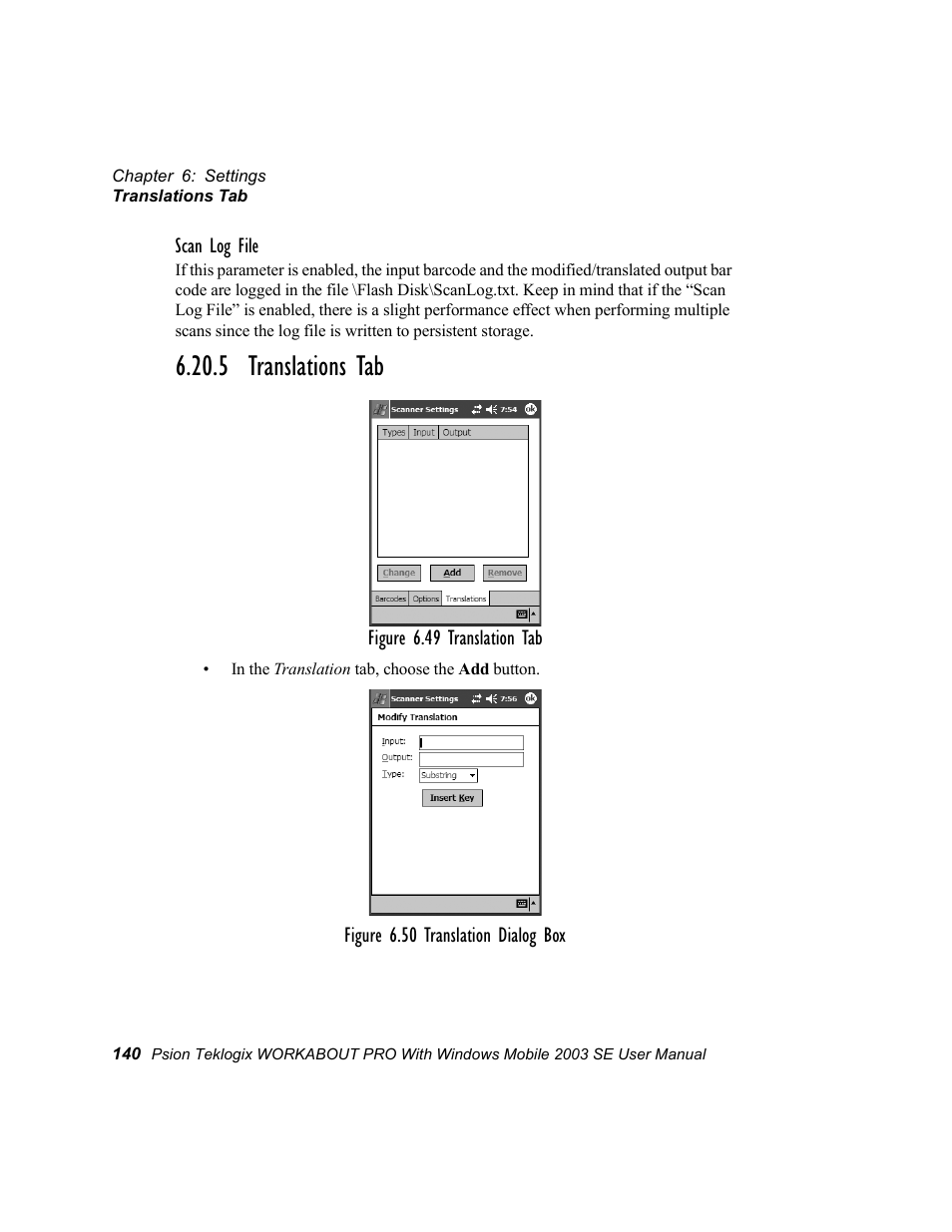 5 translations tab | Psion Teklogix Schnellstart- Anleitung 7525 User Manual | Page 170 / 364
