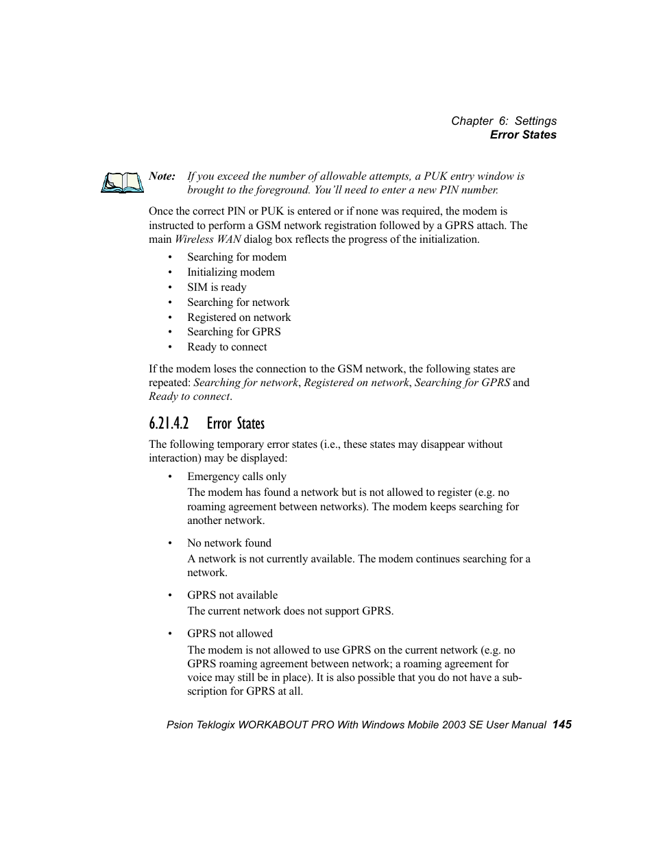 2 error states | Psion Teklogix Schnellstart- Anleitung 7525 User Manual | Page 175 / 364