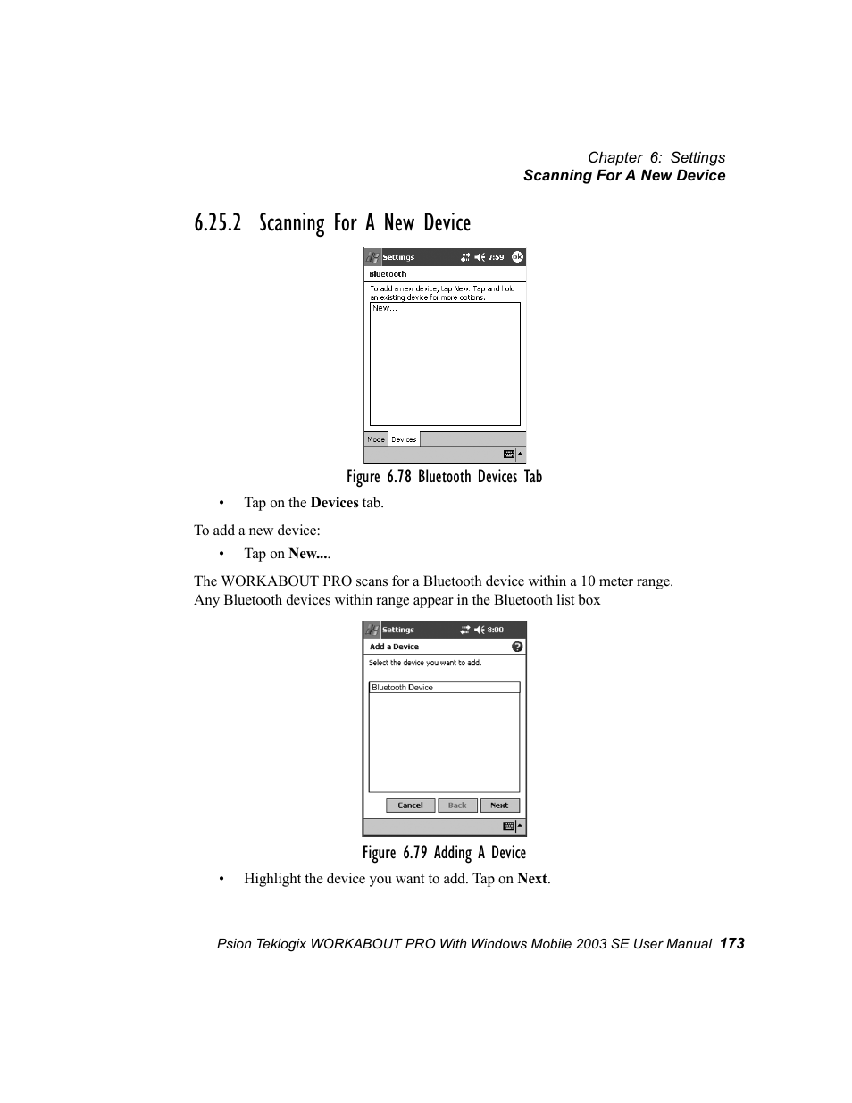 2 scanning for a new device | Psion Teklogix Schnellstart- Anleitung 7525 User Manual | Page 203 / 364