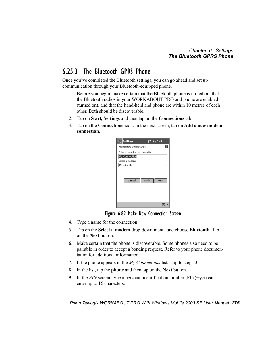 3 the bluetooth gprs phone | Psion Teklogix Schnellstart- Anleitung 7525 User Manual | Page 205 / 364