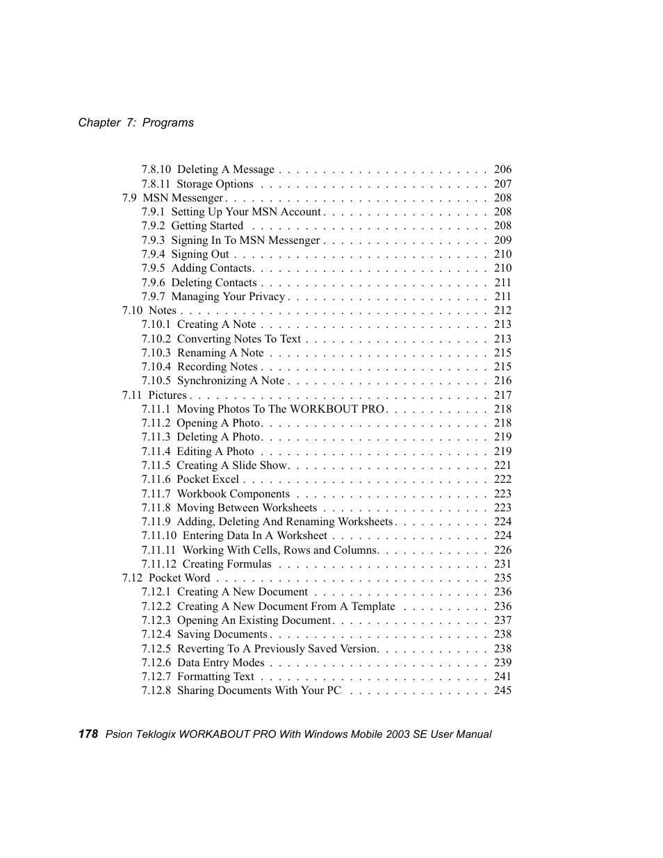 Psion Teklogix Schnellstart- Anleitung 7525 User Manual | Page 208 / 364