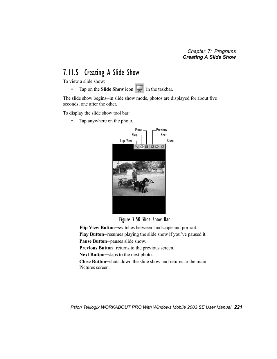 5 creating a slide show | Psion Teklogix Schnellstart- Anleitung 7525 User Manual | Page 251 / 364