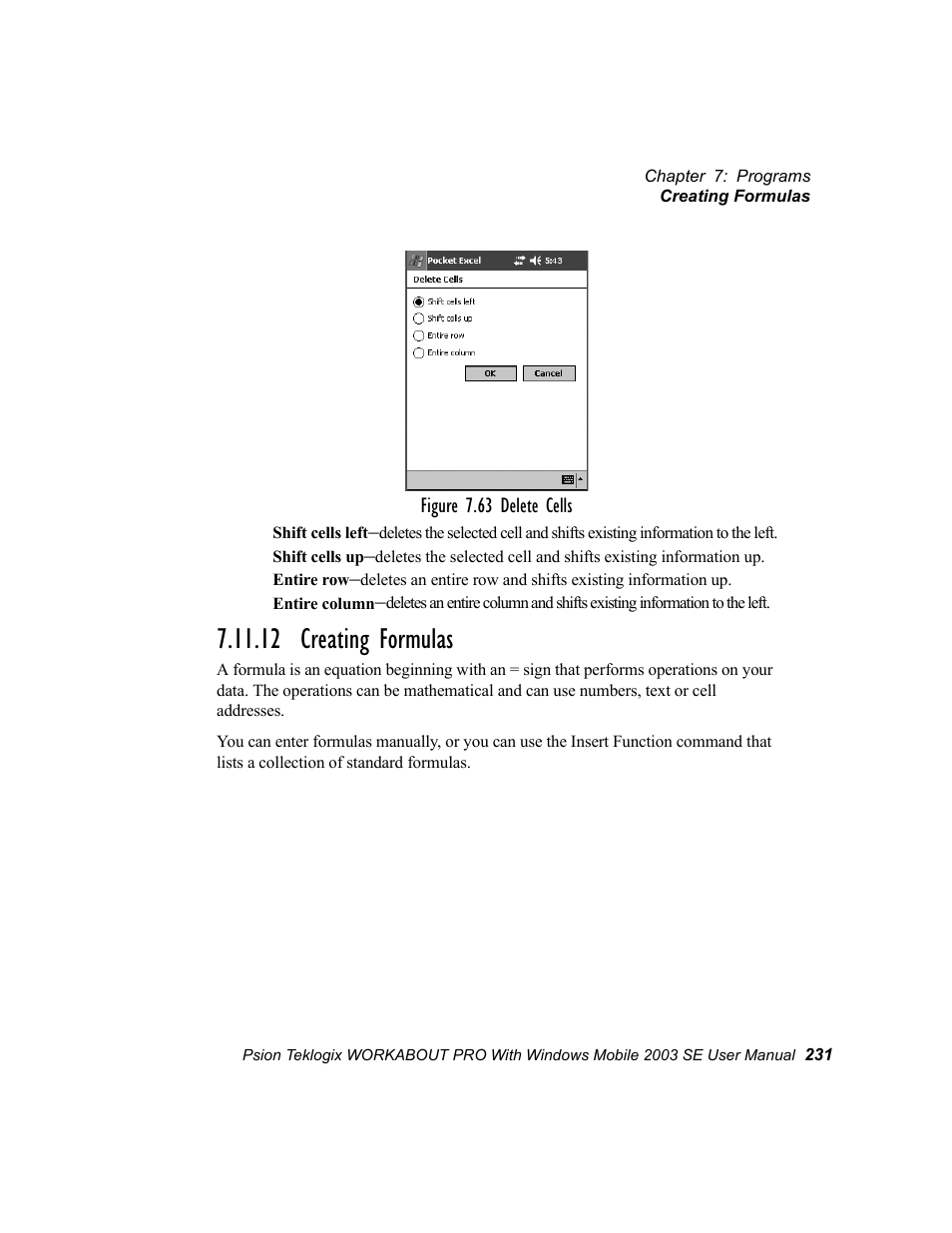 12 creating formulas, 12creating formulas | Psion Teklogix Schnellstart- Anleitung 7525 User Manual | Page 261 / 364