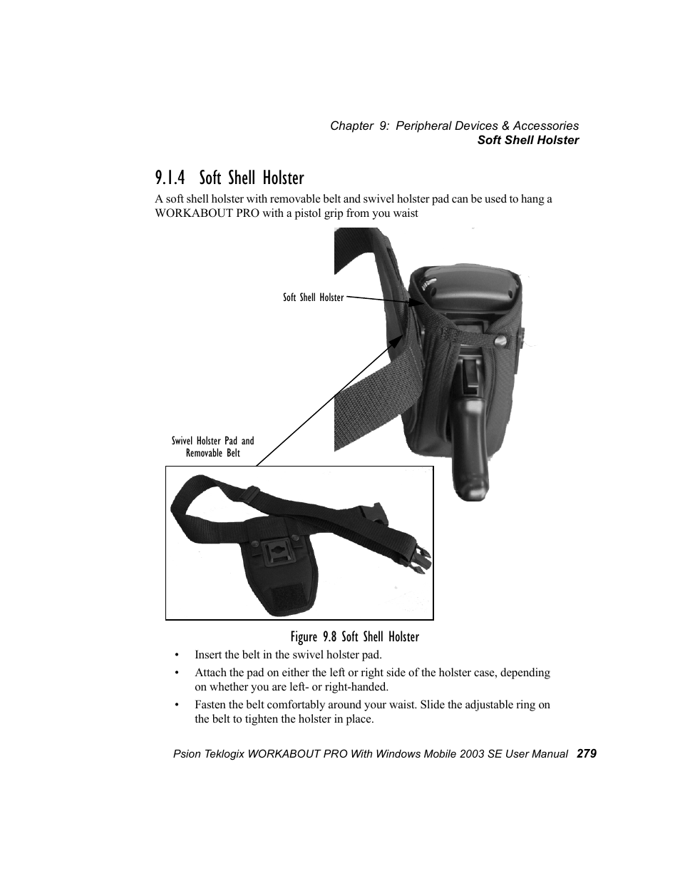 4 soft shell holster | Psion Teklogix Schnellstart- Anleitung 7525 User Manual | Page 309 / 364