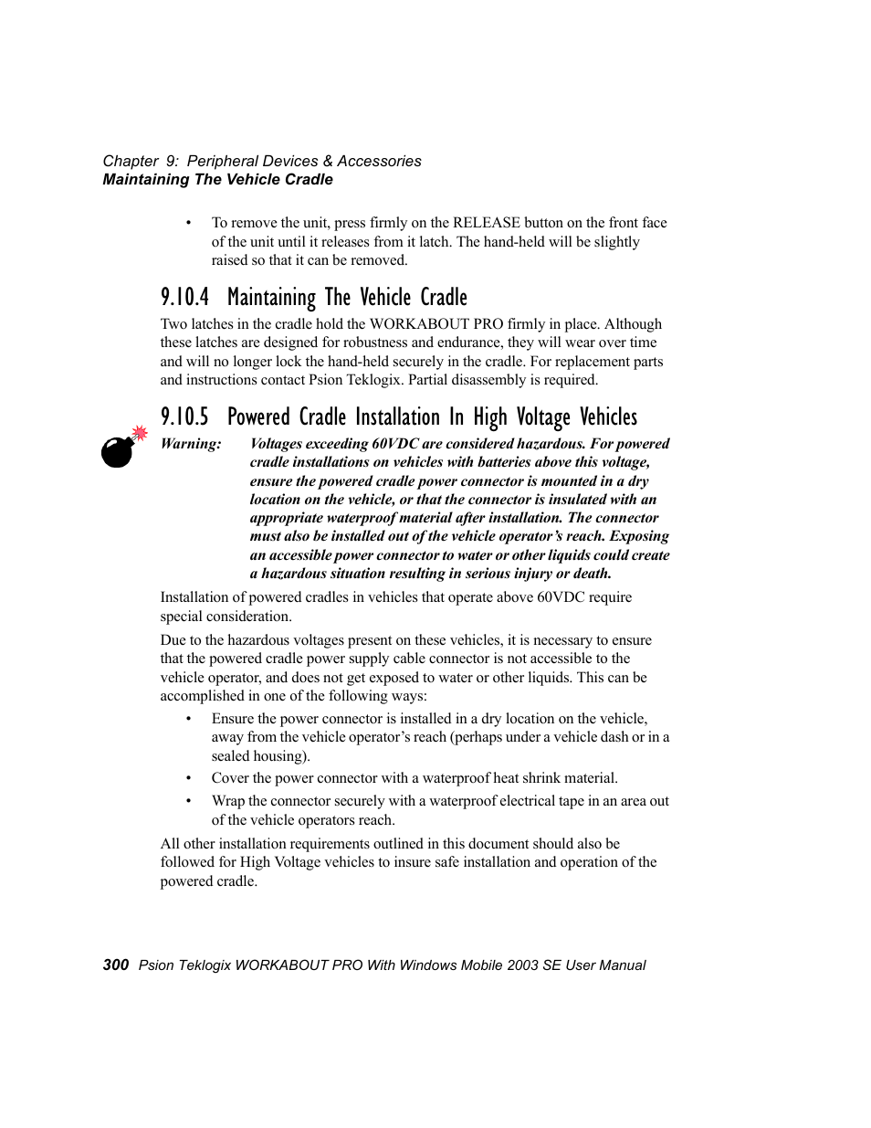 4 maintaining the vehicle cradle | Psion Teklogix Schnellstart- Anleitung 7525 User Manual | Page 330 / 364