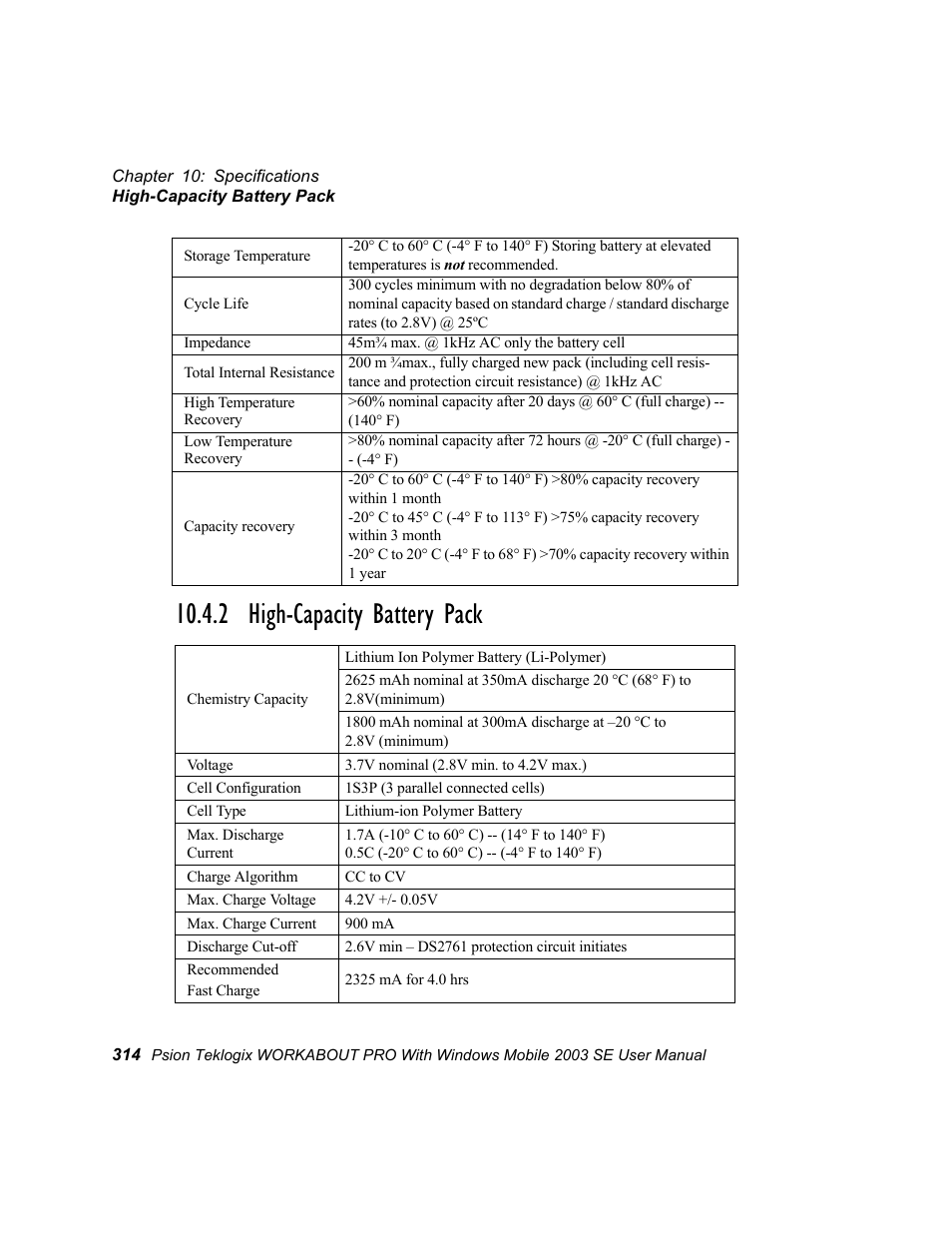 2 high-capacity battery pack | Psion Teklogix Schnellstart- Anleitung 7525 User Manual | Page 344 / 364