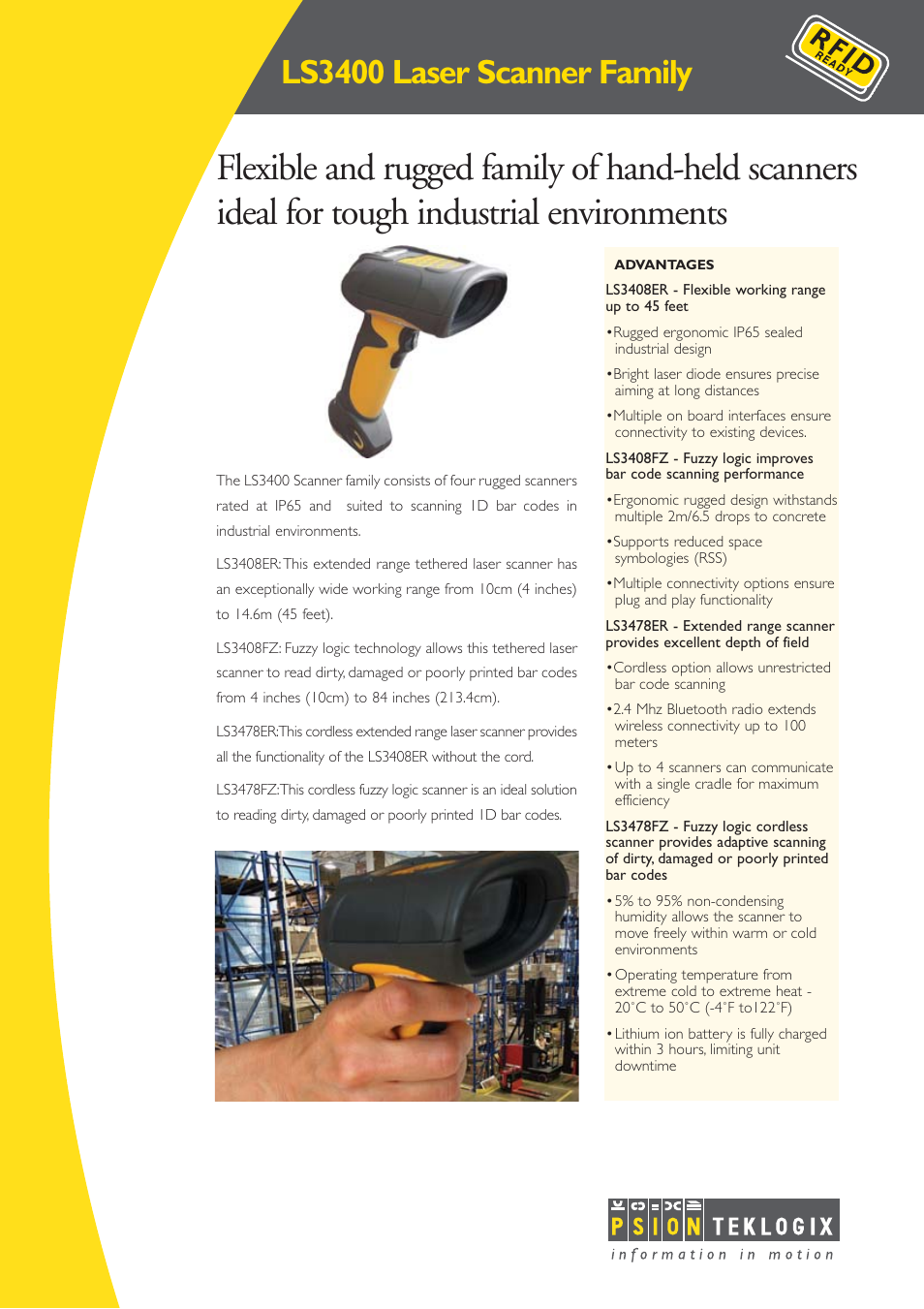 Psion Teklogix LS3400 User Manual | 2 pages