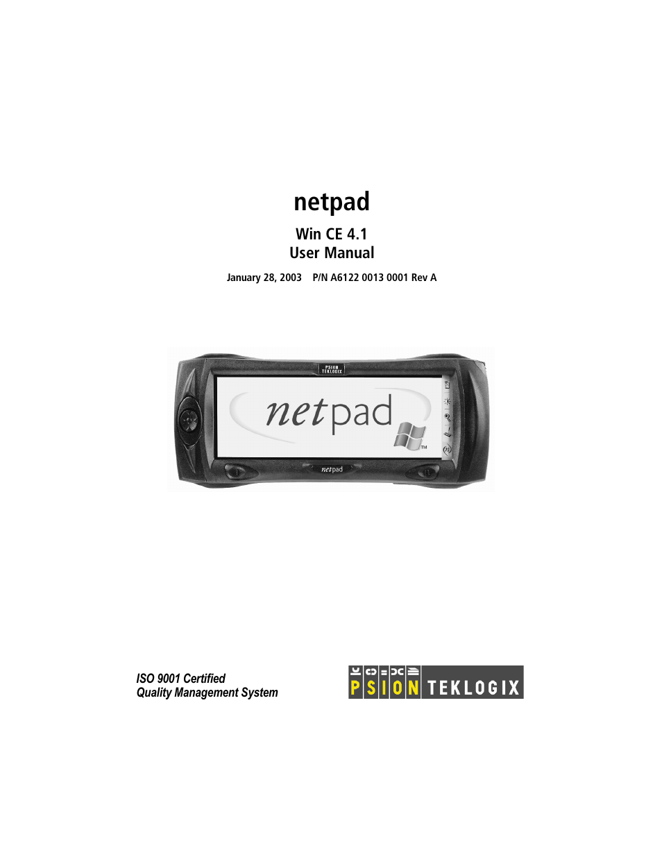 Psion Teklogix netpad Win CE 4.1 User Manual | 132 pages