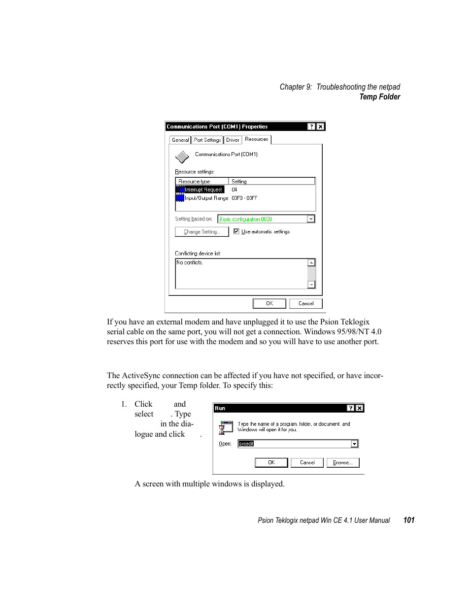 6 temp folder, Temp folder | Psion Teklogix netpad Win CE 4.1 User Manual | Page 121 / 132
