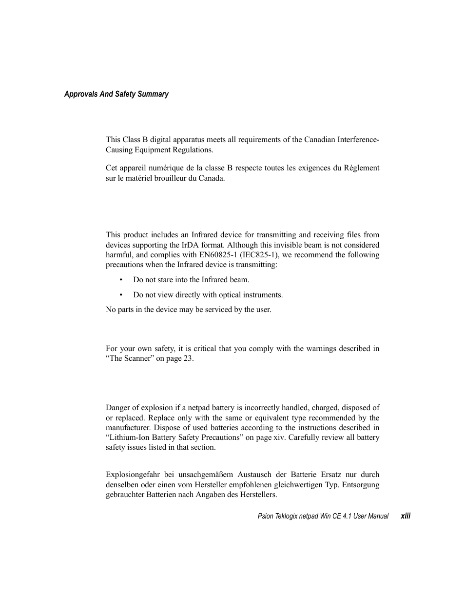 Psion Teklogix netpad Win CE 4.1 User Manual | Page 17 / 132