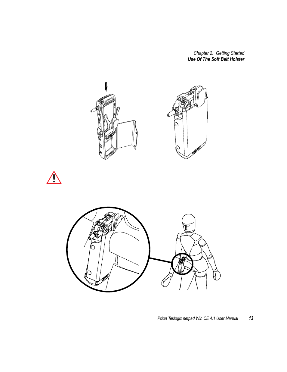 2 use of the soft belt holster, Use of the soft belt holster | Psion Teklogix netpad Win CE 4.1 User Manual | Page 33 / 132