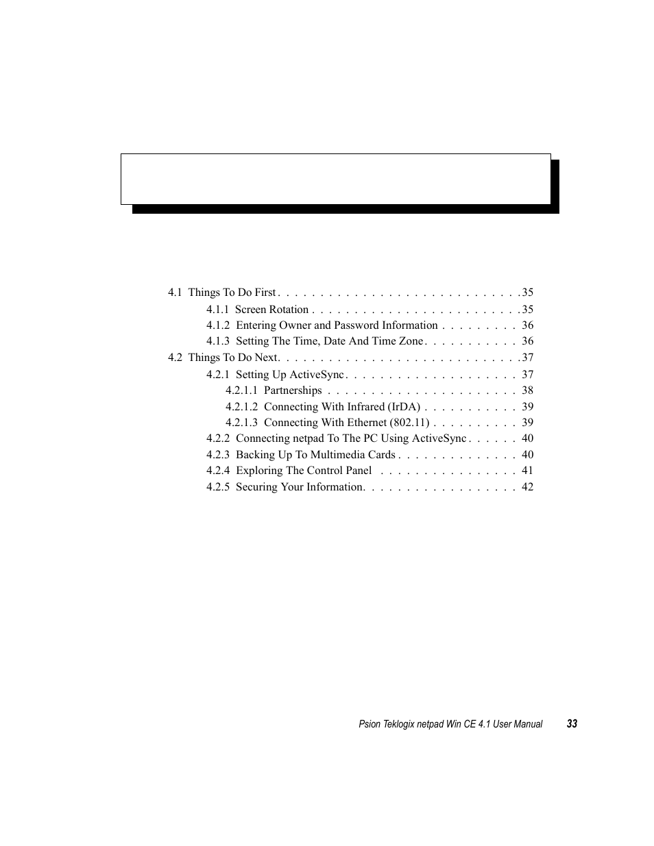 Configuring the netpad 4, Chapter 4: configuring the netpad, Onfiguring | Netpad | Psion Teklogix netpad Win CE 4.1 User Manual | Page 53 / 132