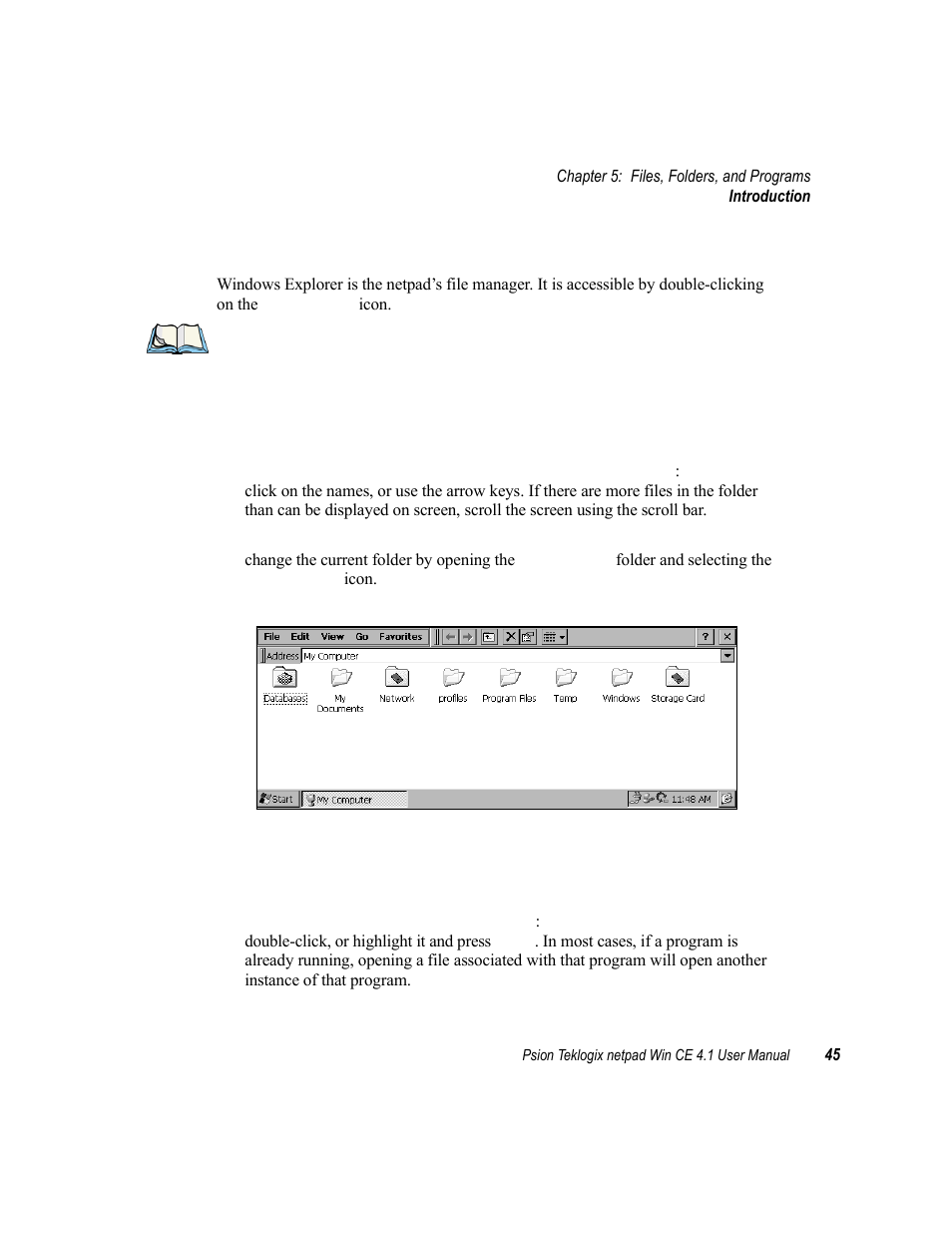 1 introduction, 2 moving around, 3 opening files, folders and programs | Introduction, Moving around, Opening files, folders and programs | Psion Teklogix netpad Win CE 4.1 User Manual | Page 65 / 132