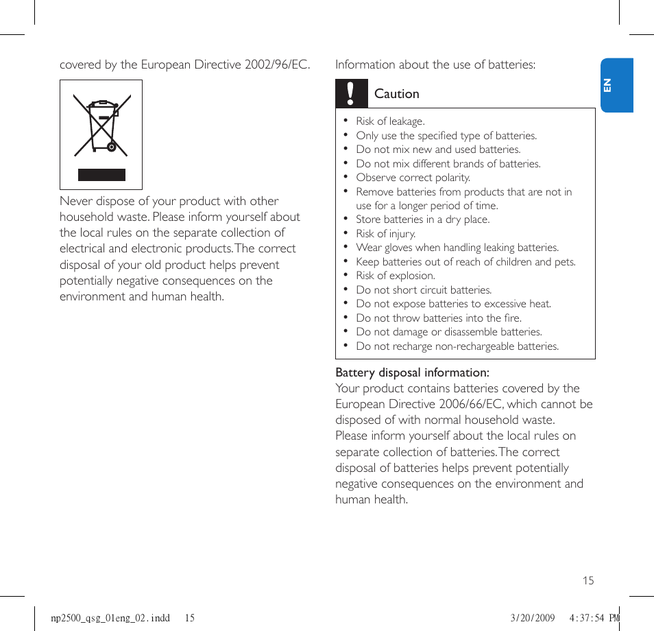 Psion Teklogix NP2500 User Manual | Page 17 / 19