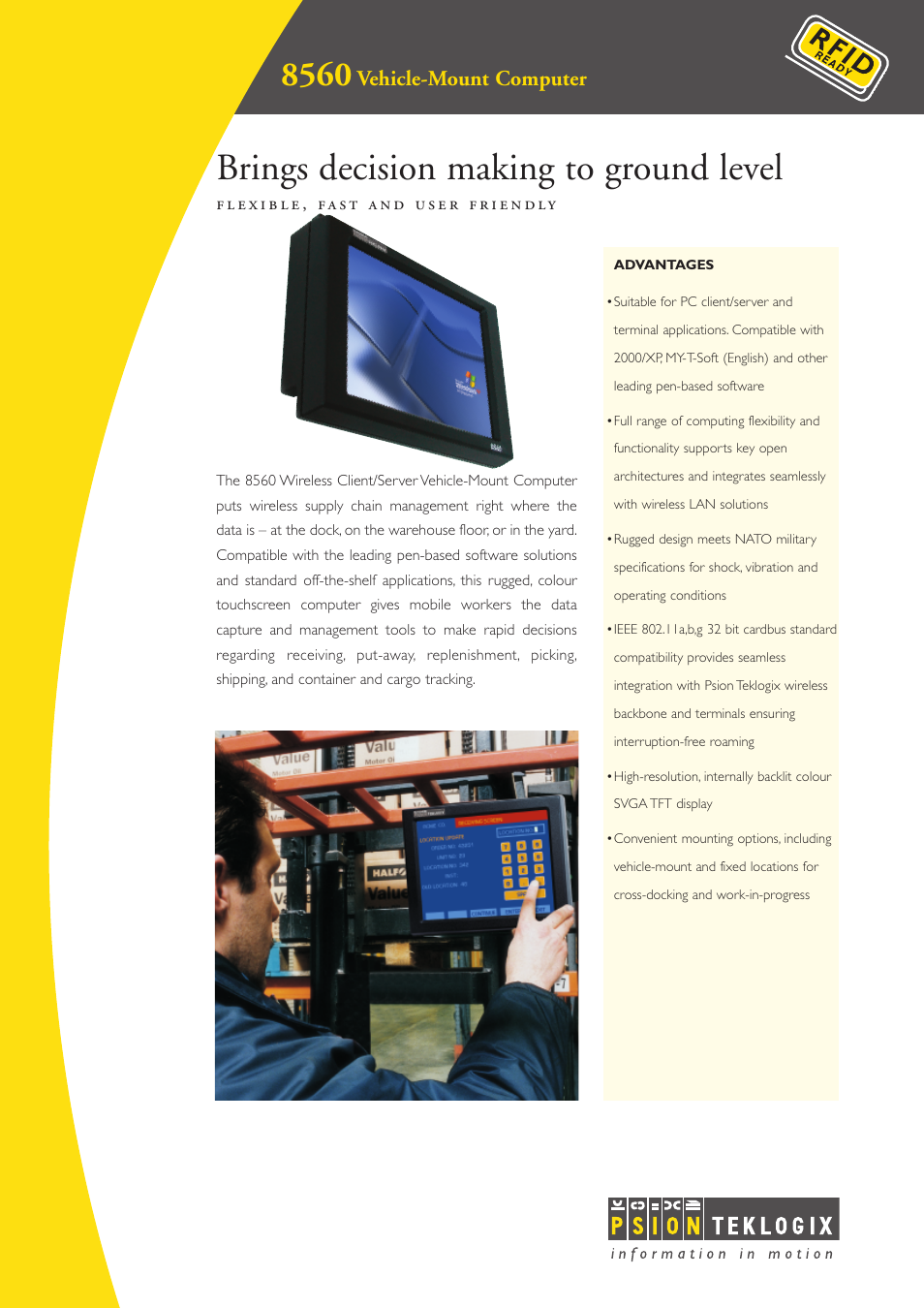 Psion Teklogix Vehicle-Mount Computer 8560 User Manual | 2 pages