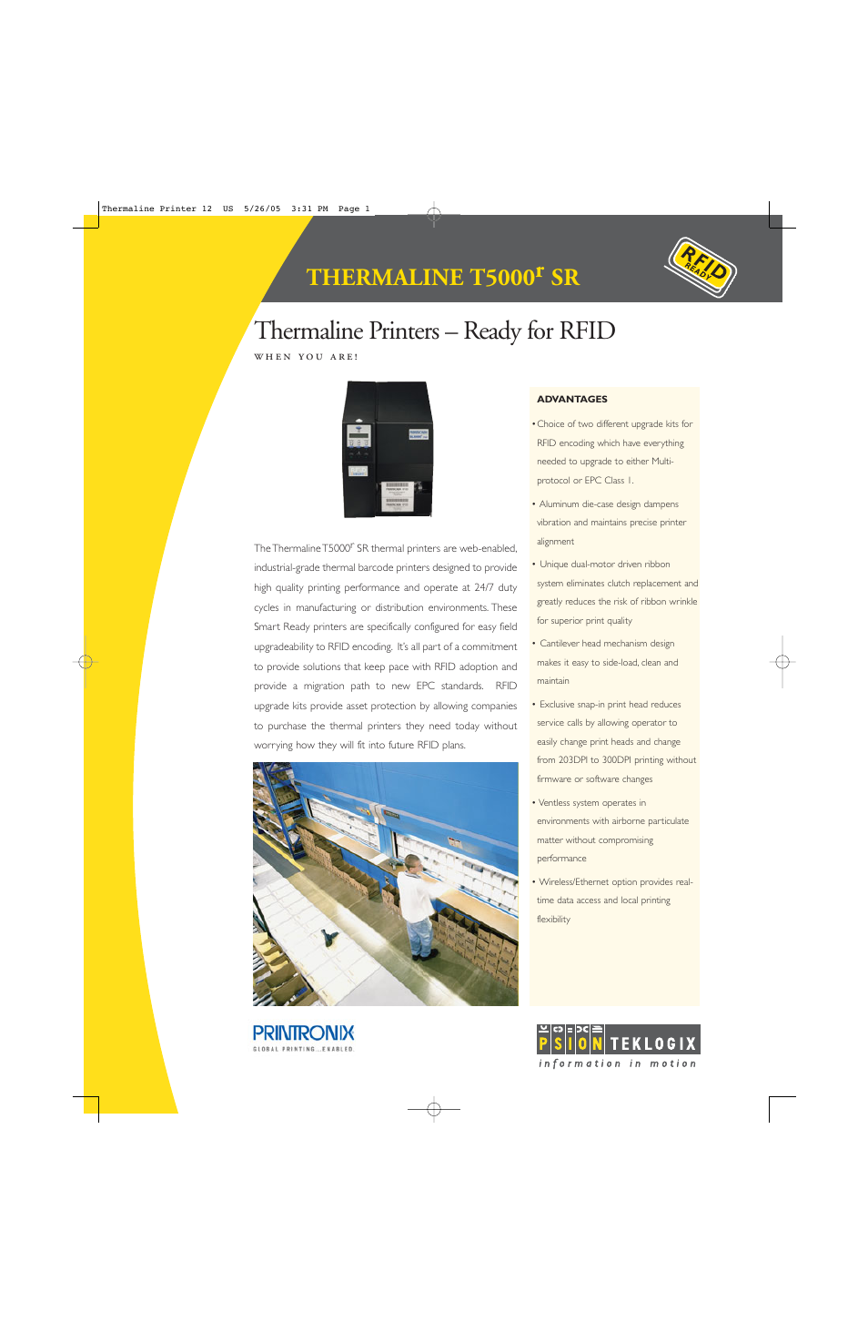 Psion Teklogix Thermaline T5000r SR User Manual | 2 pages