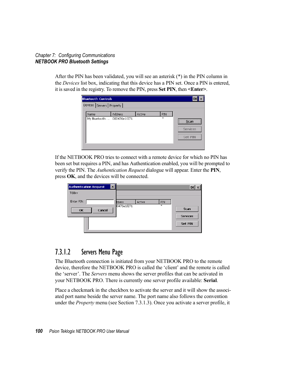 2 servers menu page | Psion Teklogix Netbook Pro none User Manual | Page 120 / 172