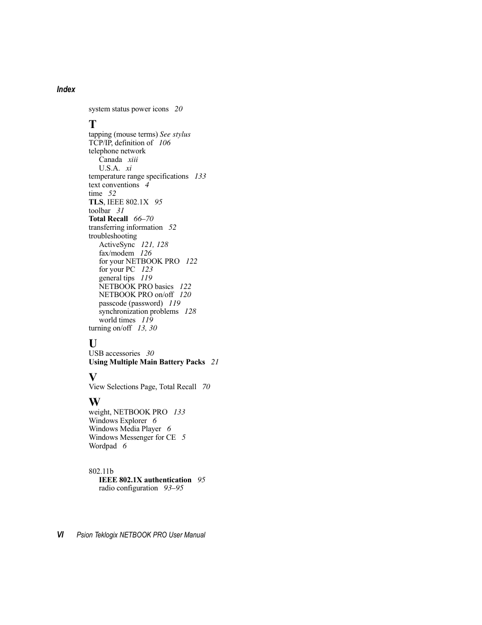 Psion Teklogix Netbook Pro none User Manual | Page 172 / 172