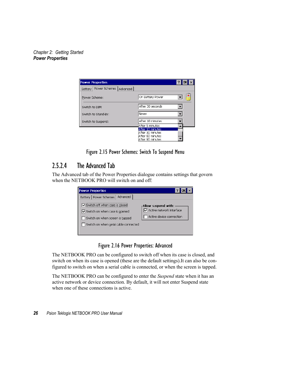 4 the advanced tab, The advanced tab | Psion Teklogix Netbook Pro none User Manual | Page 46 / 172