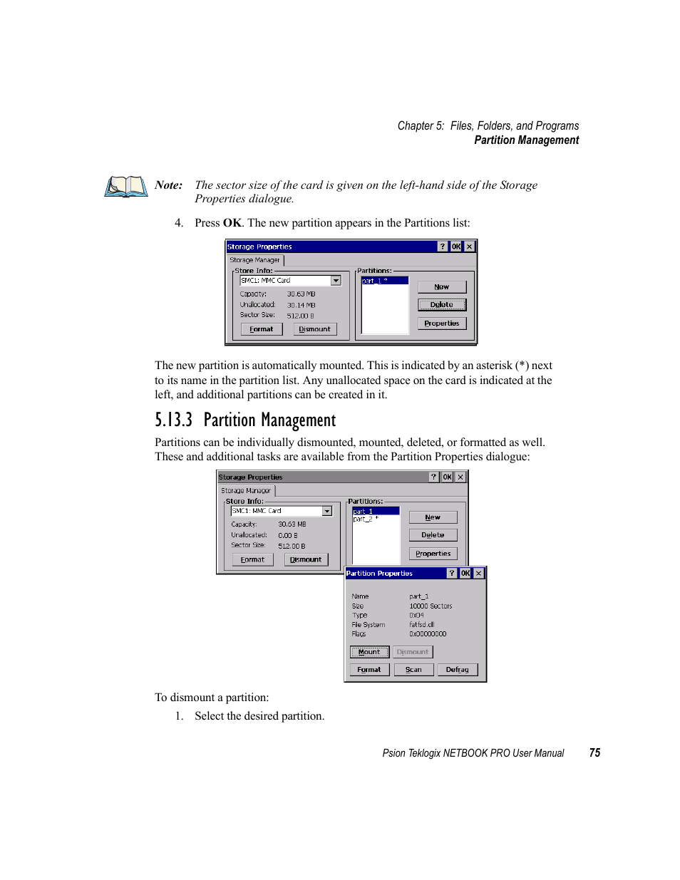 3 partition management | Psion Teklogix Netbook Pro none User Manual | Page 95 / 172