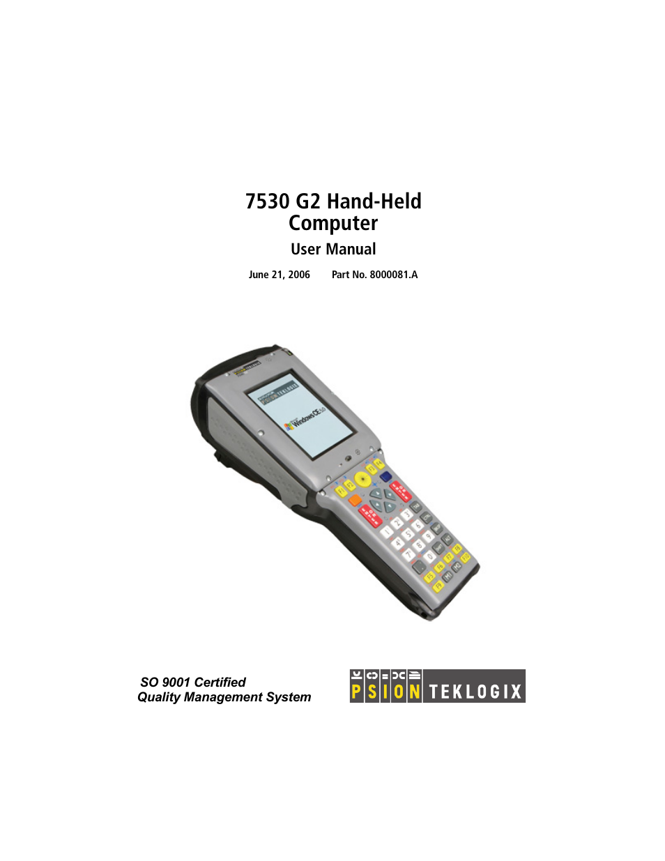 Psion Teklogix Hand-Held Computer 7530 G2 User Manual | 296 pages