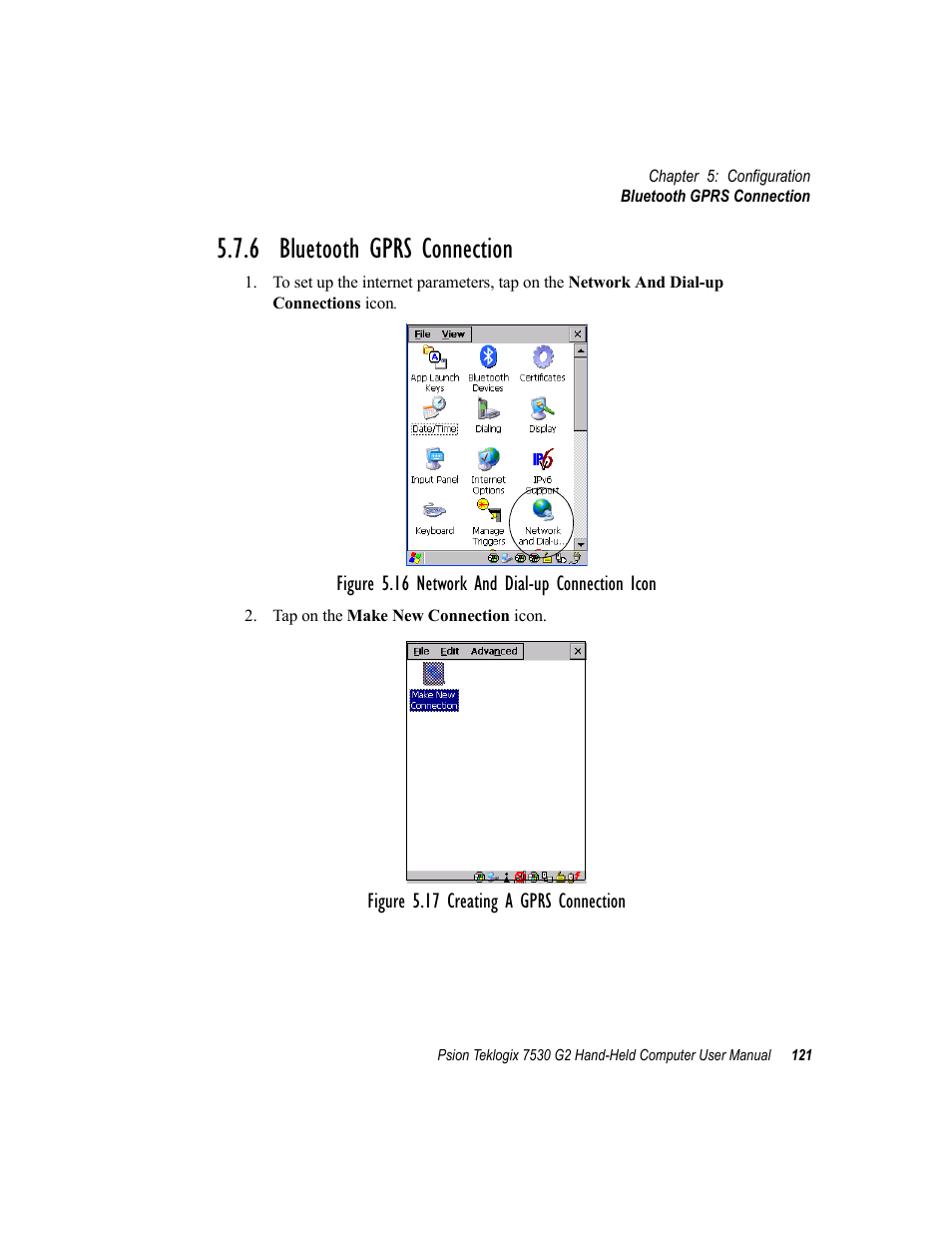 6 bluetooth gprs connection | Psion Teklogix Hand-Held Computer 7530 G2 User Manual | Page 149 / 296