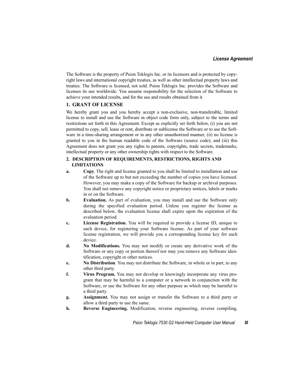 Psion Teklogix Hand-Held Computer 7530 G2 User Manual | Page 15 / 296