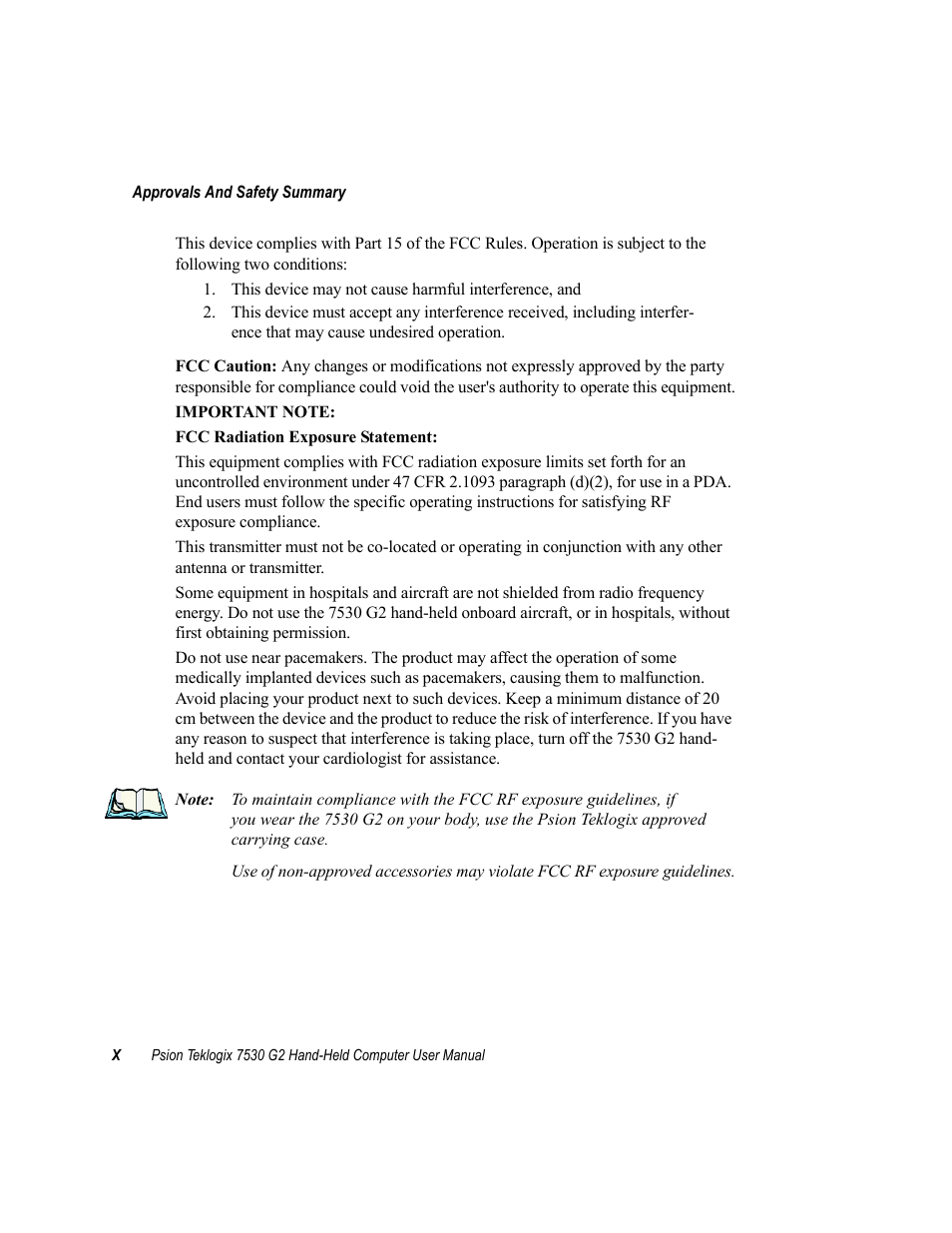Psion Teklogix Hand-Held Computer 7530 G2 User Manual | Page 22 / 296