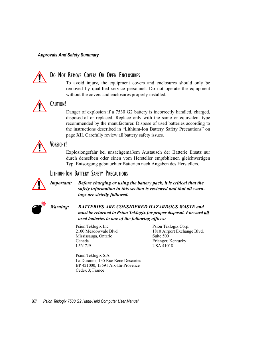 Psion Teklogix Hand-Held Computer 7530 G2 User Manual | Page 24 / 296