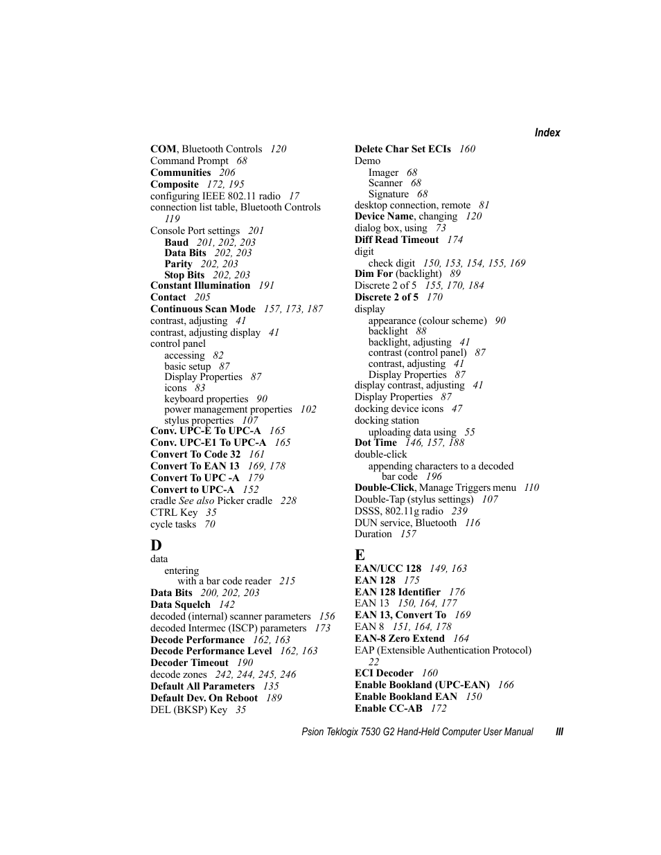 Psion Teklogix Hand-Held Computer 7530 G2 User Manual | Page 289 / 296