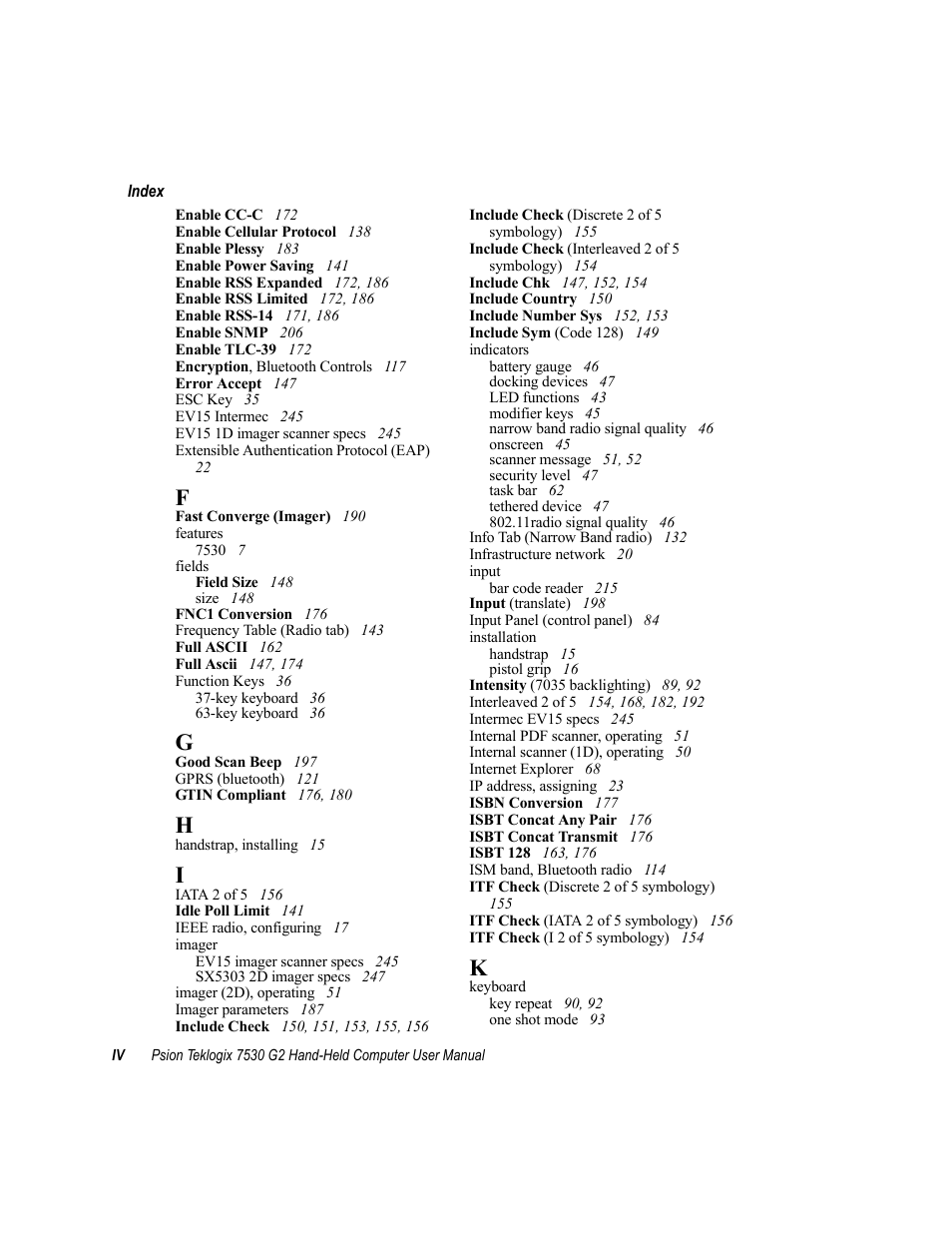 Psion Teklogix Hand-Held Computer 7530 G2 User Manual | Page 290 / 296