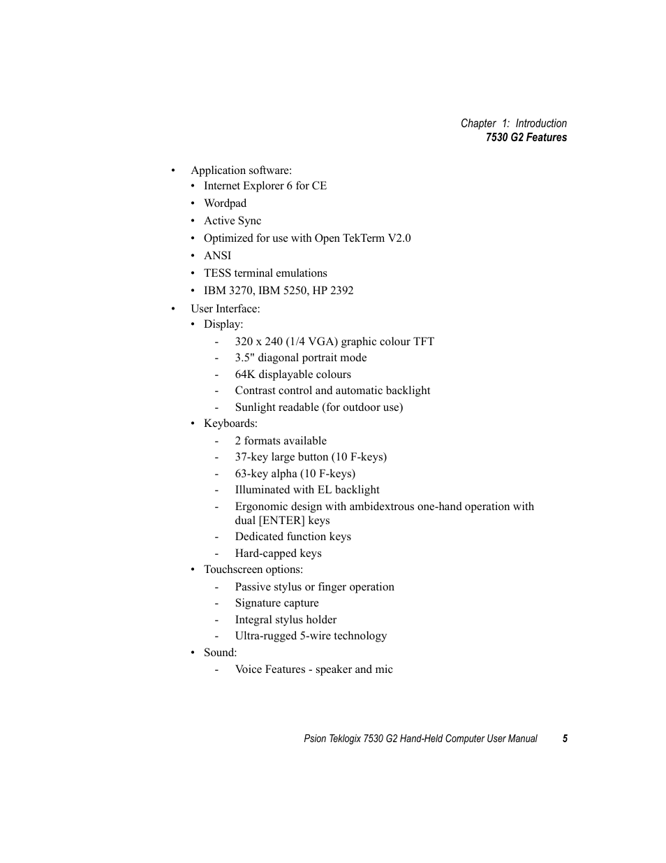 Psion Teklogix Hand-Held Computer 7530 G2 User Manual | Page 33 / 296