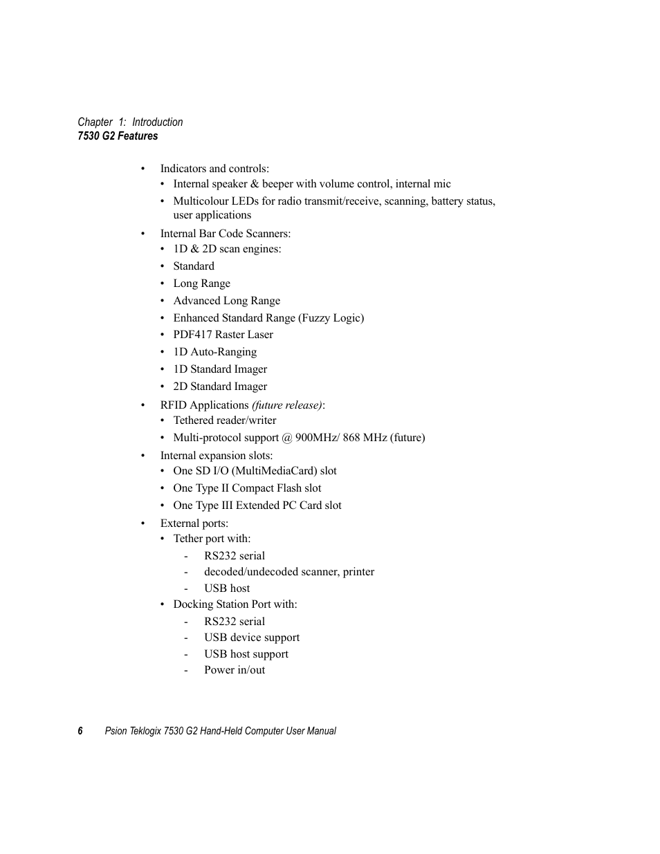 Psion Teklogix Hand-Held Computer 7530 G2 User Manual | Page 34 / 296