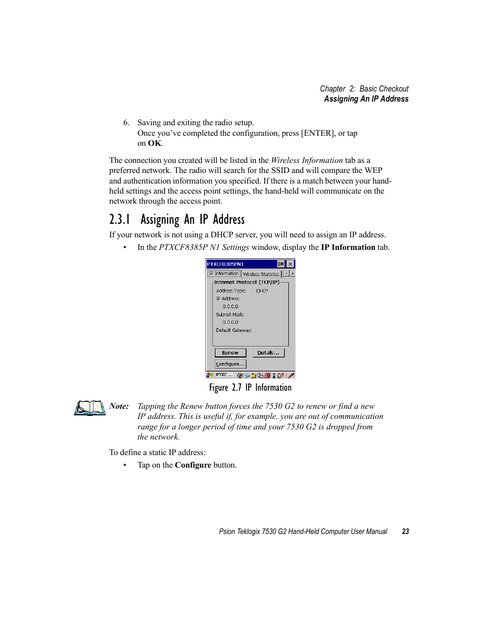 1 assigning an ip address | Psion Teklogix Hand-Held Computer 7530 G2 User Manual | Page 51 / 296