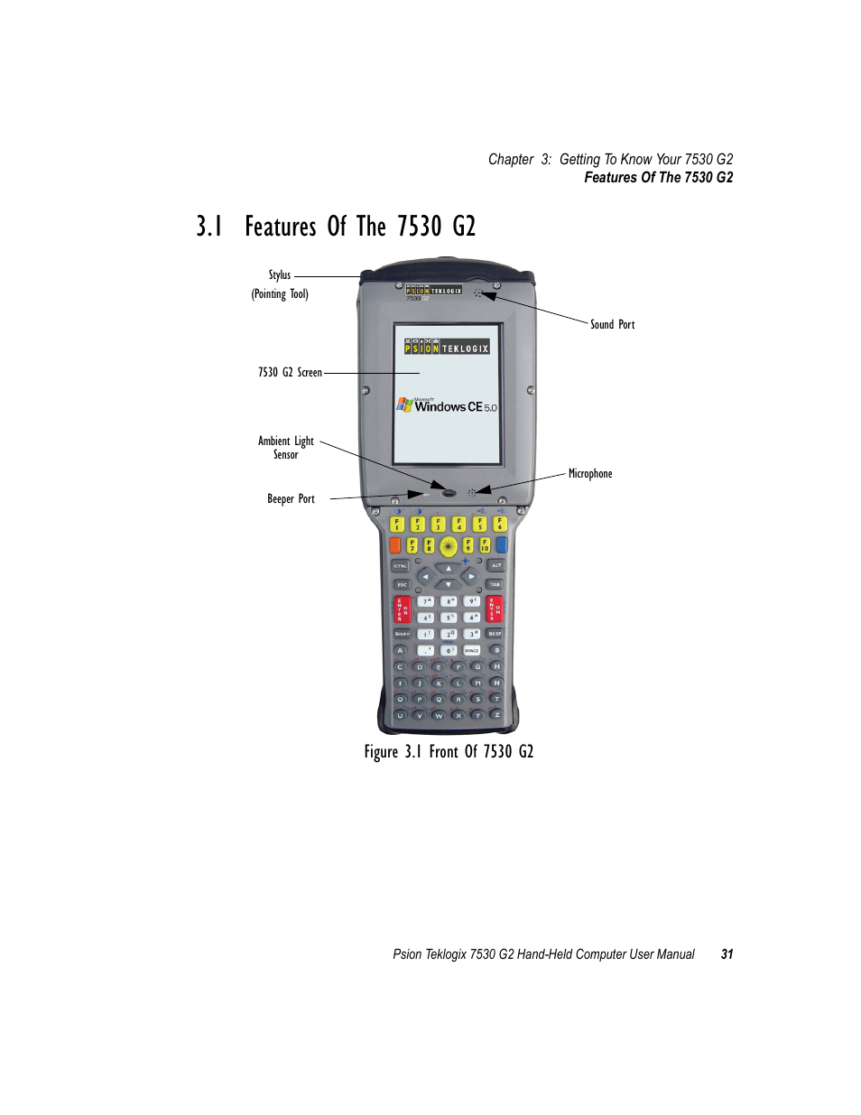 1 features of the 7530 g2 | Psion Teklogix Hand-Held Computer 7530 G2 User Manual | Page 59 / 296