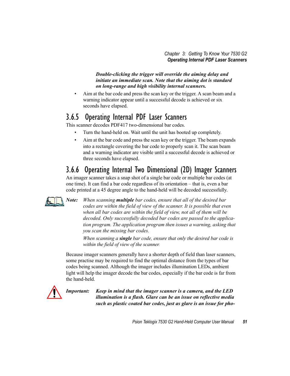 5 operating internal pdf laser scanners | Psion Teklogix Hand-Held Computer 7530 G2 User Manual | Page 79 / 296