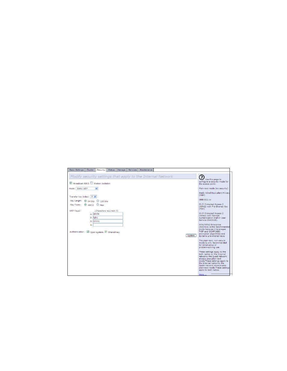 2 example of using static wep | Psion Teklogix 9160 G2 User Manual | Page 127 / 376