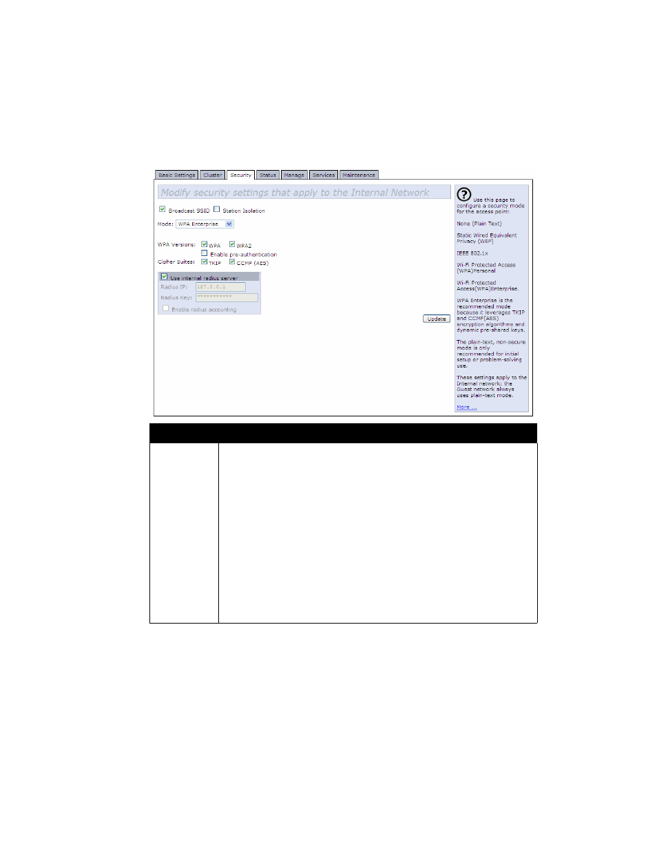 Table 10.12 wpa enterprise security settings | Psion Teklogix 9160 G2 User Manual | Page 135 / 376