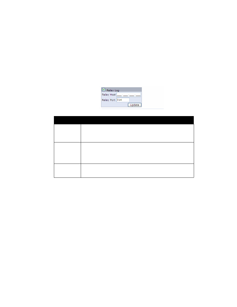 Update settings, Table 11.1 log relay host settings | Psion Teklogix 9160 G2 User Manual | Page 145 / 376