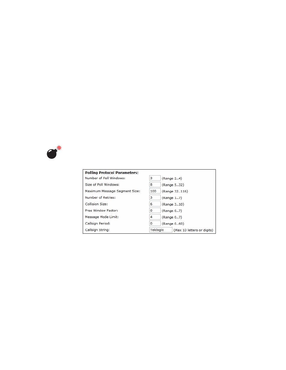 2 polling protocol parameters, Shared channel, Number of poll windows | Size of poll windows | Psion Teklogix 9160 G2 User Manual | Page 257 / 376
