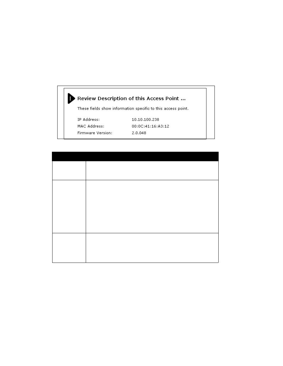 2 review / describe the access point, Review / describe the access point, Table 5.1 basic settings screen options | Psion Teklogix 9160 G2 User Manual | Page 70 / 376