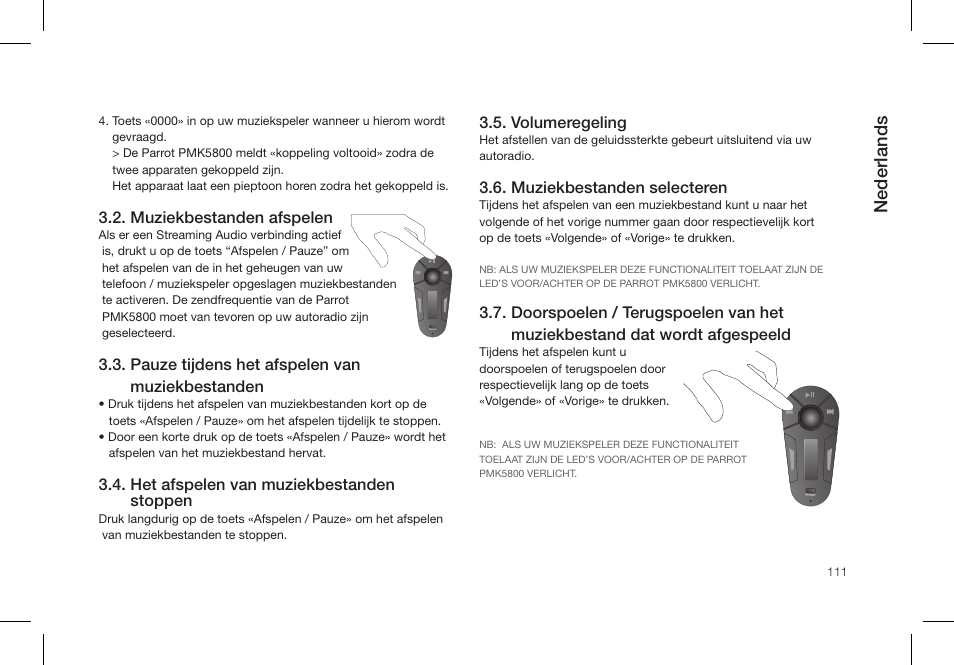 Nederlands | Parrot PMK5800 User Manual | Page 111 / 136