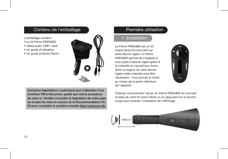 Parrot PMK5800 User Manual | Page 26 / 136