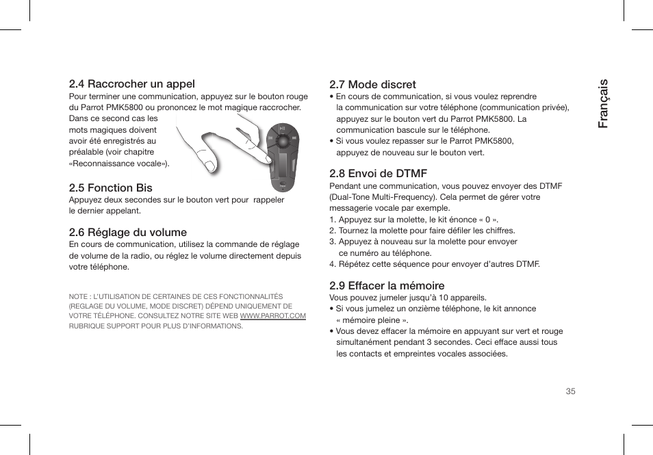 Français | Parrot PMK5800 User Manual | Page 35 / 136