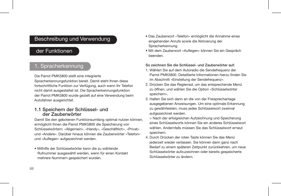 Parrot PMK5800 User Manual | Page 88 / 136