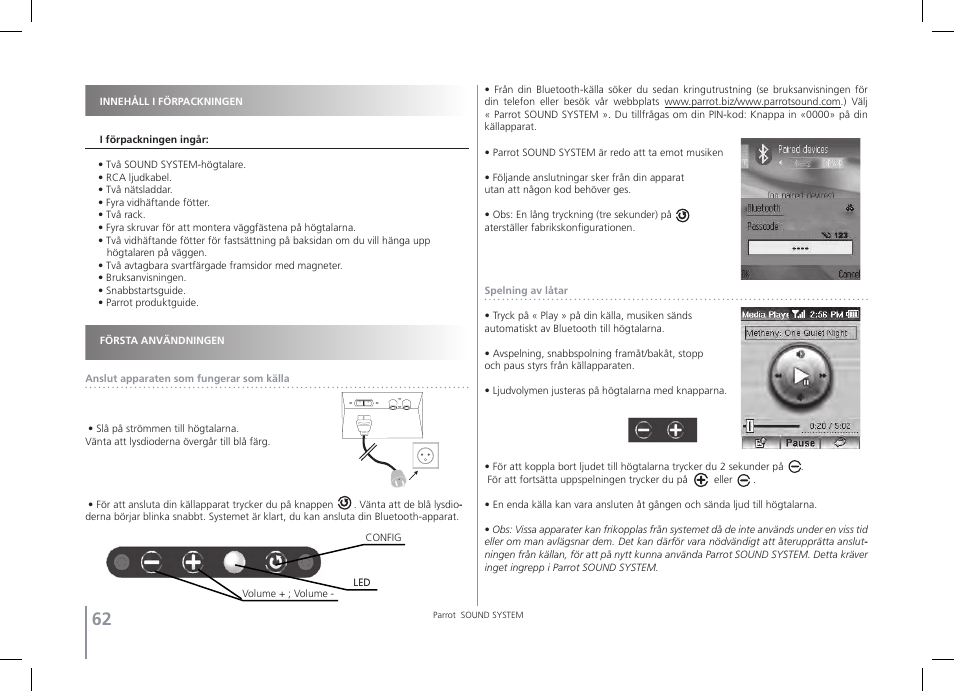 Parrot SOUND SYSTEM User Manual | Page 14 / 22