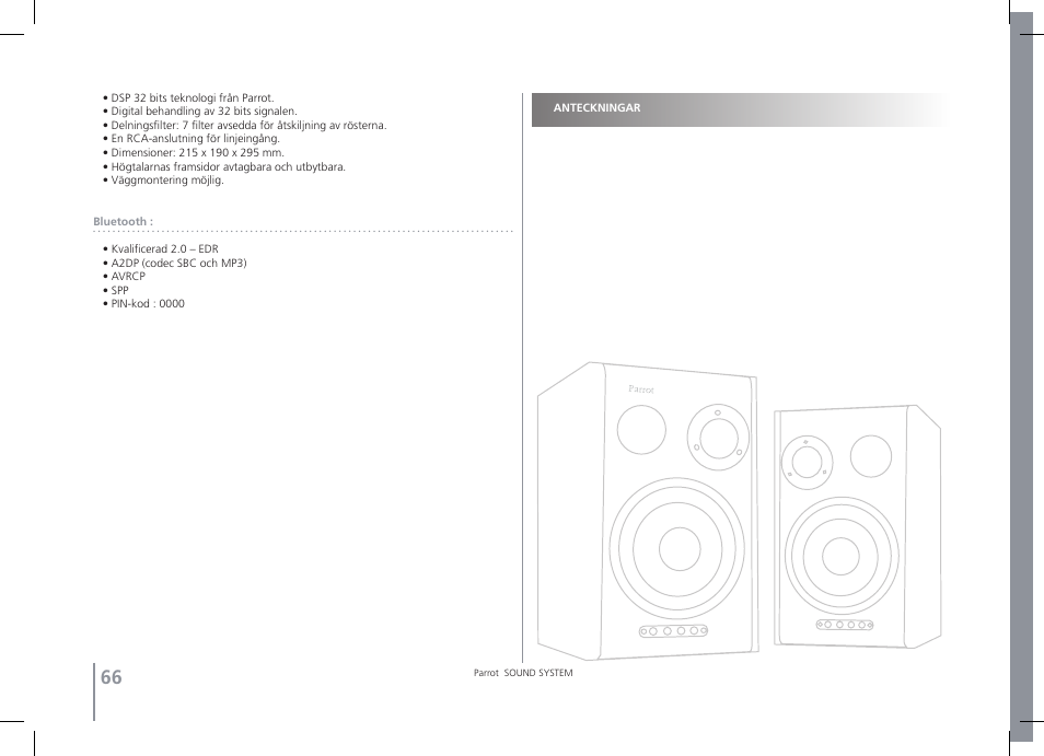 Parrot SOUND SYSTEM User Manual | Page 18 / 22