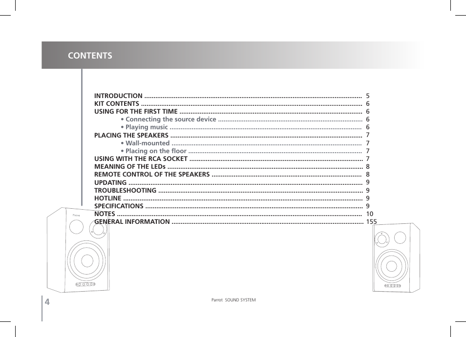 Parrot SOUND SYSTEM User Manual | Page 4 / 22