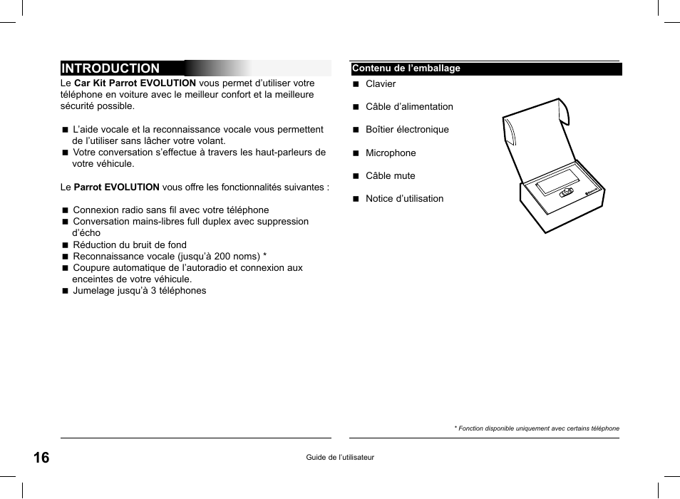 Introduction | Parrot CK 3000 User Manual | Page 16 / 48