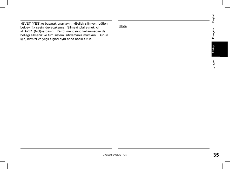Parrot CK 3000 User Manual | Page 35 / 48